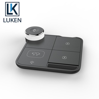 Luken 4 in 1 แท่นชาร์จไร้สาย ชาร์จเร็ว พร้อมไฟ LED สําหรับ Qi Enabled Devices Earbud Xiaomi Life