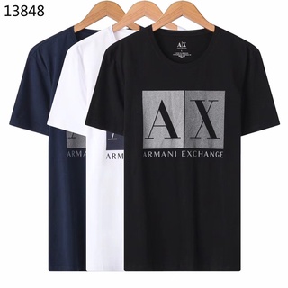 Armani เสื้อยืดลําลอง แขนสั้น พิมพ์ลายโลโก้ตัวอักษร ขนาดใหญ่ สําหรับผู้ชายS-5XL