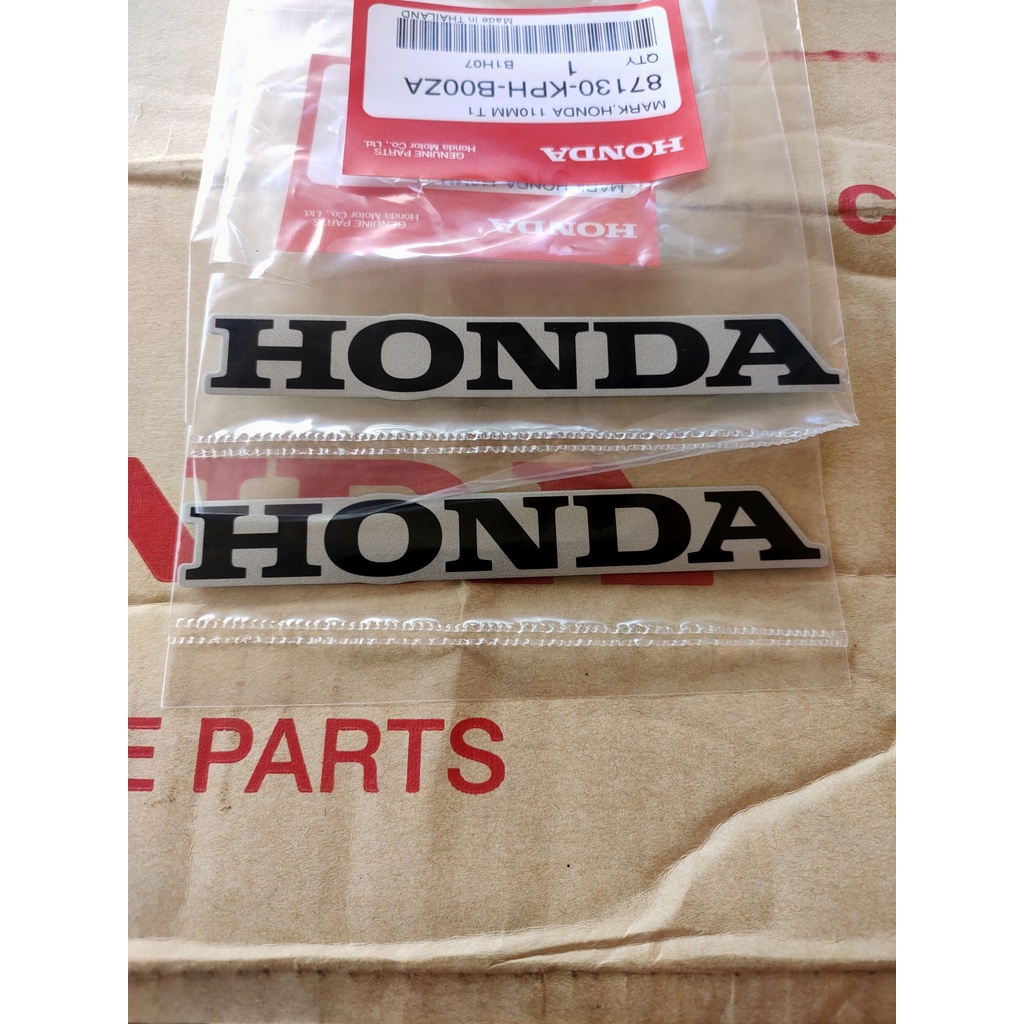 87130-KPH-B00ZA/2สติ๊กเกอร์แท้HONDA,สีดำพื้นหลังเทา ติดบังลมหน้าซ้าย ขวาเวฟ125S,R,หัวเถิก,หัวแหลม,2ชิ้น