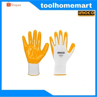 ถุงมือผ้าบางอุตสาหกรรมเคลือบด้านหน้า Ingco HGNG01 ( Nitrile Gloves )