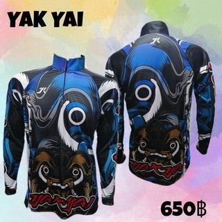 เสื้อตกปลา JK Thailand  เสื้อสำหรับกีฬากิจกรรมกลางแจ้ง ลาย YAK YAI  ป้องกันรังสี UV 80% แห้งเร็ว