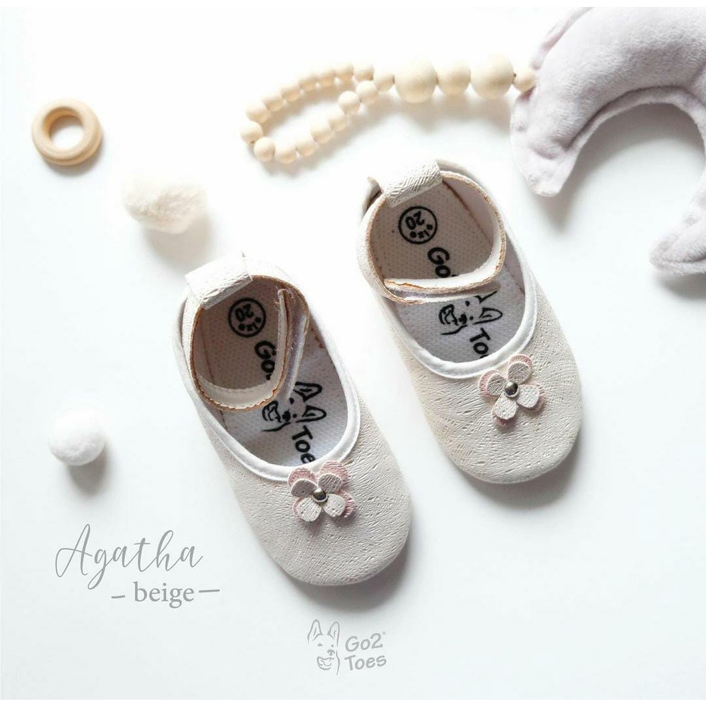 รองเท้าเด็ก GO2 TOES AGATHA BEIGE - รองเท้าเด็ก Prewalker Shoes