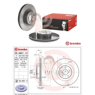 09 A921 11 จานเบรค ล้อ F (ยี่ห้อ BREMBO) รุ่น UV TOYOTA GT86 (Coupe) 2.0 ปี 2012-&gt;