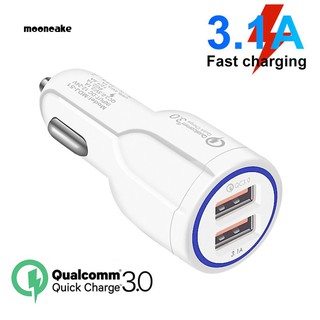 อะแดปเตอร์จุดบุหรี่แบบ Dual USB 3.1 A QC 3.0