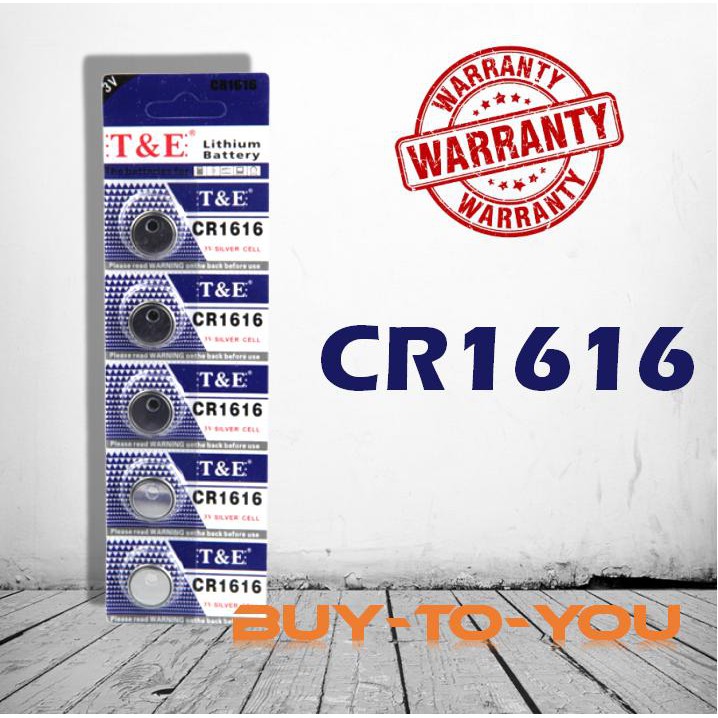 CR1616 ถ่านกระดุม T&amp;E รุ่น CR1616 3V Lithium Battery พร้อมส่ง (1 Pack มี 5 pcs)
