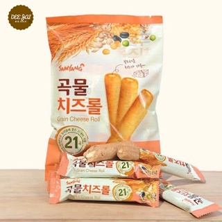 Samyang Grain Cheese Roll ซัมยัง เกรน ชีสโรล ขนมธัญพืชอบกรอบสอดไส้ชีส 1ห่อ มี8ชิ้น นำเข้าจากเกาหลี