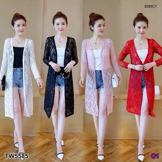 TW5585 Set 2 ชิ้น เสื้อคลุมตัวยาว+สายเดี่ยว