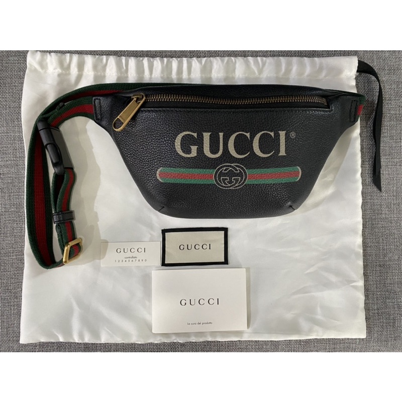 Gucci belt bag mini 90 สีดำ (used) แท้100%