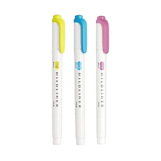 Mildliner รวม3ด้าม3สี ปากกา ไฮไลท์ เมจิ ใช้ใด้ทั้งสองด้าน #UNKAI