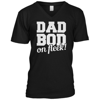 เสื้อยืดผ้าฝ้าย แขนสั้น คอกลม พิมพ์ลาย Dad Bod On Fleek Fathers Day Gift สําหรับผู้ชาย CHmpic12NPmjno02Size S-5XL