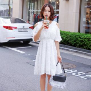 💃ส่งฟรีเคอรี่ 👯 White Womens Dress งานป้าย