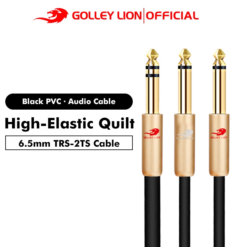 Golley LION 1/4 นิ้ว TRS สเตอริโอเป็น Dual 1/4 นิ้ว TS