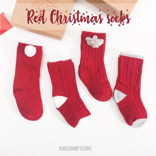 Red christmas sock ถุงเท้าไหมพรมคริสต์มาสน่ารักมากๆๆๆๆค่า