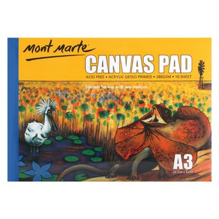 Mont Marte สมุดผ้าใบ ขนาด A3 บรรจุ 10 แผ่น Mont Marte A3 Size Canvas Notebook, 10 sheets