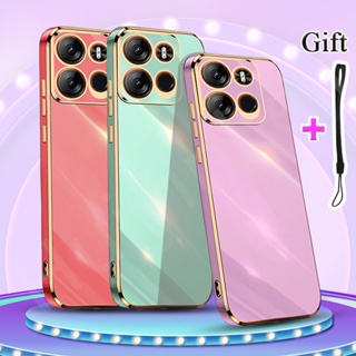 Tecno Pop 7 Pro BF7 เคสชุบ TPU ซิลิโคนนิ่ม ขอบตรง เคสชุบไฟฟ้า สําหรับ Tecno Pop 7 Pro BF7