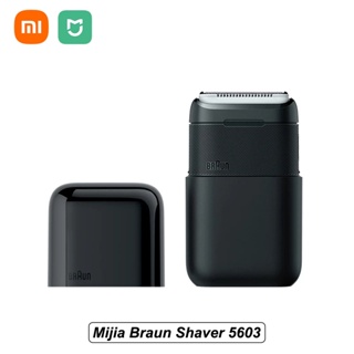 Xiaomi Mijia Braun เครื่องโกนหนวดไฟฟ้า 5603 แบบพกพา มีดโกนแบบยืดหยุ่น ขนาดเล็ก 2 หัว โกนหนวด กันน้ํา ล้างทําความสะอาดได้ ที่กันจอนเครา