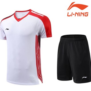 Li Nings ใหม่ เสื้อกีฬาแบดมินตัน แขนสั้น สําหรับผู้ชาย และผู้หญิง