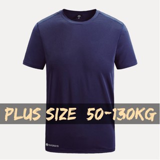 【Plus Size】เสื้อยืดคอกลม แขนสั้น ระบายอากาศ แบบแห้งเร็ว สําหรับผู้ชาย