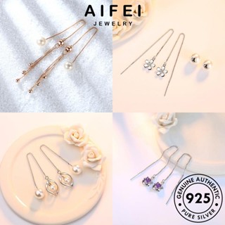 AIFEI JEWELRY หนีบ ตุ้มหู ห่วง แท้ เครื่องประดับ เครื่องประดับ Silver เงิน 925 แฟชั่น ผู้หญิง ต่างหู ไข่มุก เกาหลี ต้นฉบับ เพชร มอยส์ซาไนท์ M002