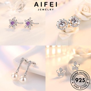 AIFEI JEWELRY แท้ Silver ไข่มุก หนีบ เกาหลี ต้นฉบับ เงิน เครื่องประดับ เพชร ผู้หญิง ห่วง แฟชั่น ตุ้มหู มอยส์ซาไนท์ เครื่องประดับ 925 ต่างหู M020