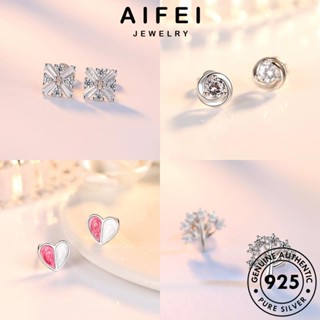 AIFEI JEWELRY 925 เพชร ตุ้มหู เครื่องประดับ มอยส์ซาไนท์ เกาหลี ห่วง Silver เงิน หนีบ ผู้หญิง ไข่มุก เครื่องประดับ แท้ แฟชั่น ต่างหู ต้นฉบับ M024