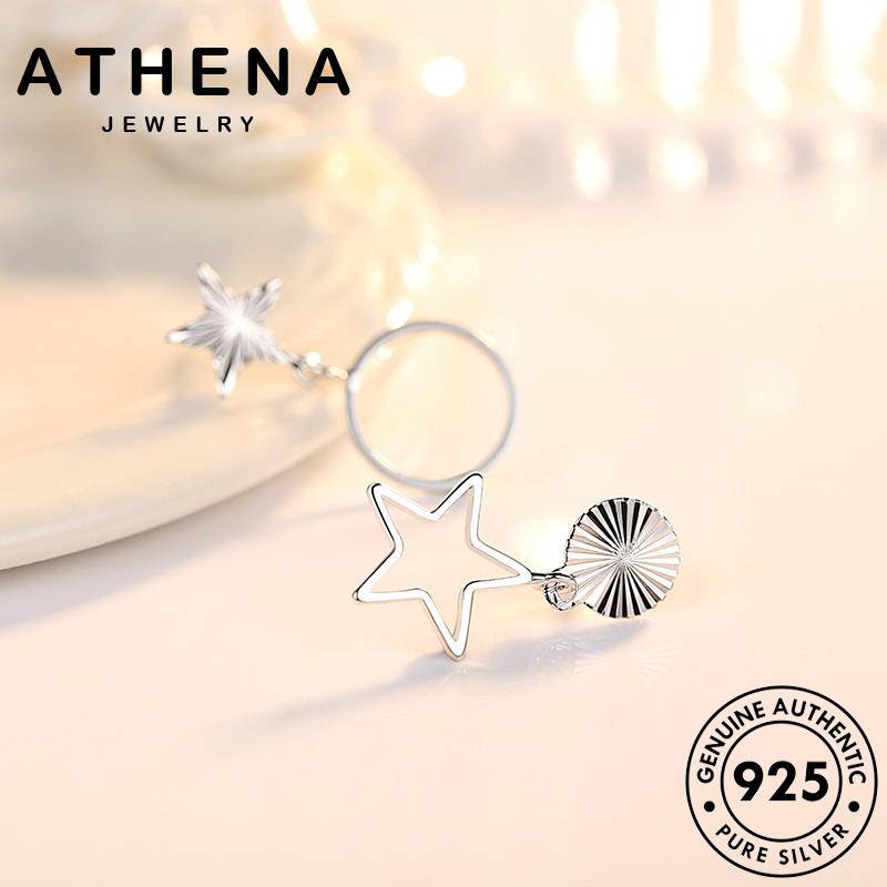 ATHENA JEWELRY หนีบ แท้ 925 เงิน แฟชั่น ห่วง มอยส์ซาไนท์ เครื่องประดับ เครื่องประดับ เกาหลี ไข่มุก ตุ้มหู ผู้หญิง เพชร ต้นฉบับ ต่างหู Silver M025