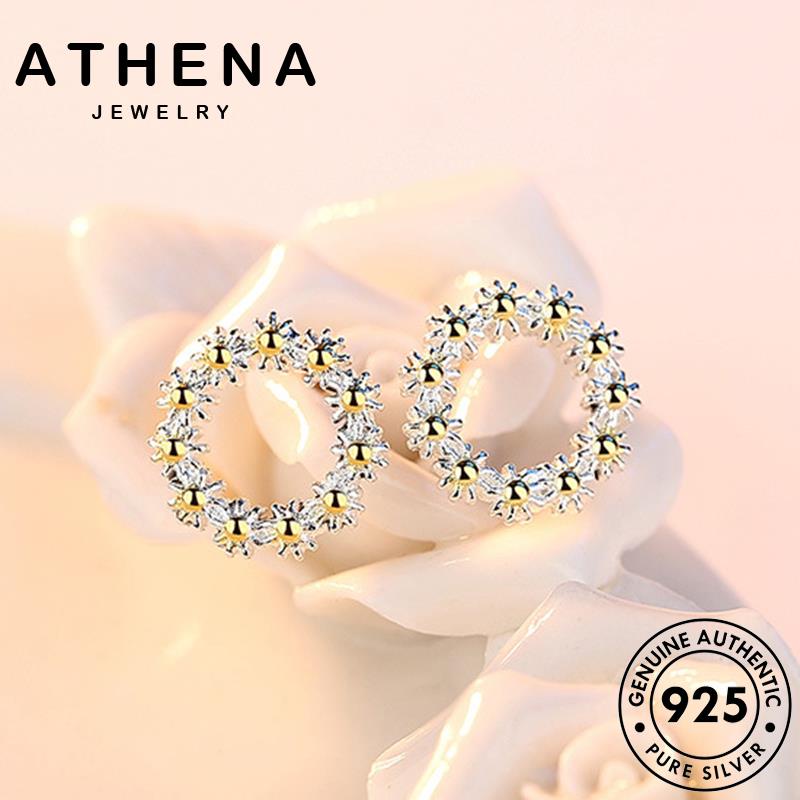 ATHENA JEWELRY ไข่มุก ต้นฉบับ มอยส์ซาไนท์ เพชร ต่างหู ผู้หญิง แฟชั่น 925 แท้ หนีบ ตุ้มหู เครื่องประดับ ห่วง เงิน เครื่องประดับ Silver เกาหลี M026
