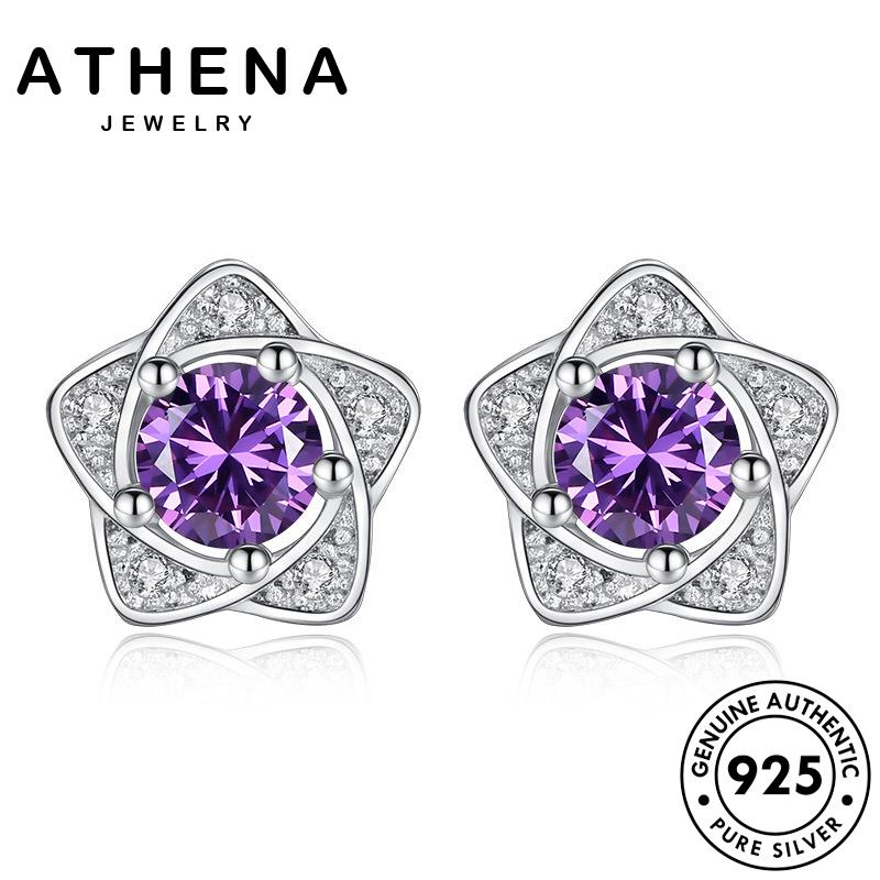 ATHENA JEWELRY ไข่มุก ต้นฉบับ มอยส์ซาไนท์ เพชร ต่างหู ผู้หญิง แฟชั่น 925 แท้ หนีบ ตุ้มหู เครื่องประดับ ห่วง เงิน เครื่องประดับ Silver เกาหลี M026