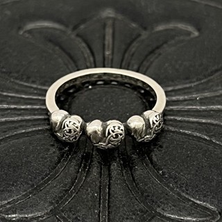 Chrome HEARTS แหวนเงินแท้ 925 รูปหัวใจ สามแฉก สไตล์พังก์วินเทจ เครื่องประดับ