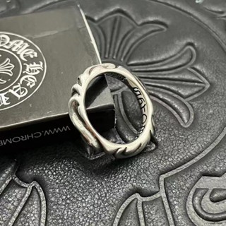 Chrome HEARTS แหวนเงินสเตอร์ลิง 925 รูปเถาวัลย์ดอกไม้ สไตล์พังก์วินเทจ ของขวัญวันวาเลนไทน์