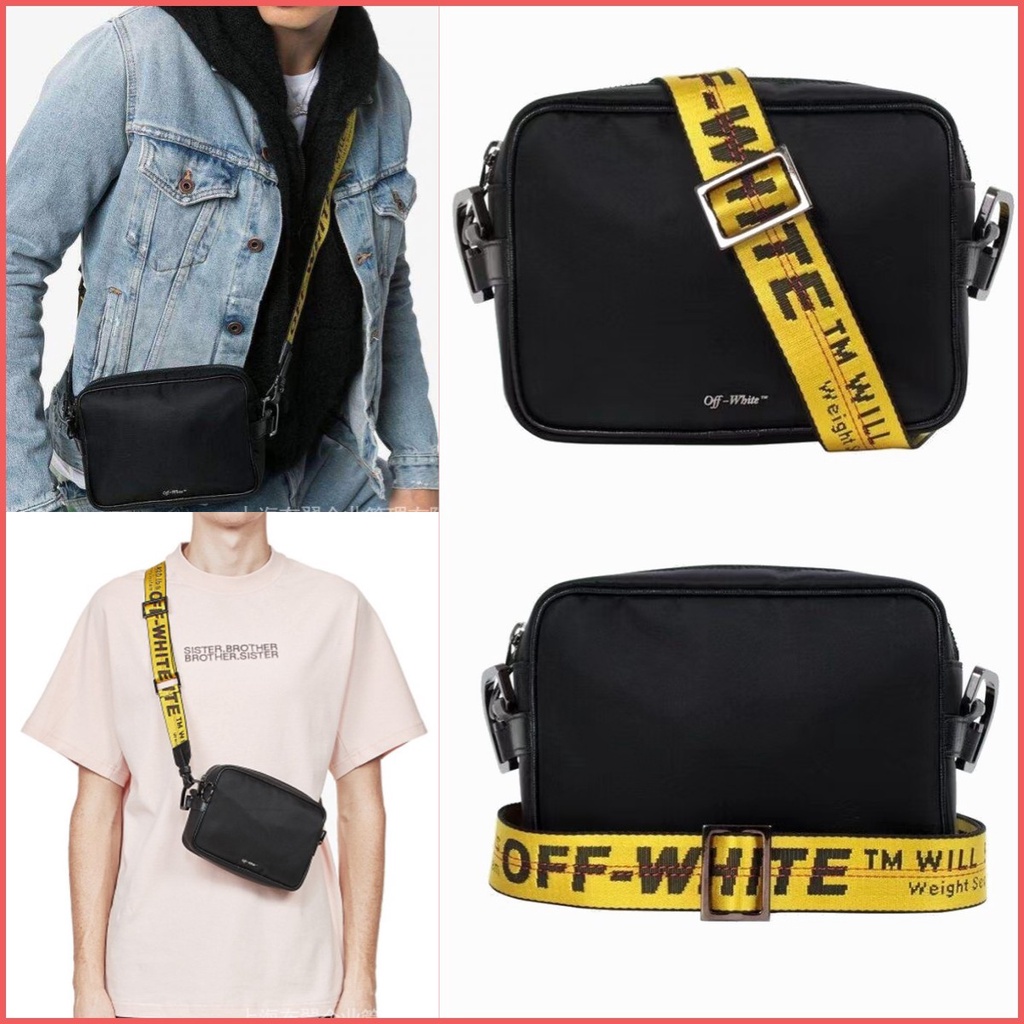 OFF WHITE ใหม่ ปิด สีขาว กระเป๋าสะพายข้าง ขนาดเล็ก สําหรับผู้ชาย และผู้หญิง กระเป๋าสะพายไหล่ กระเป๋า