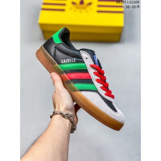 Original Gucci x German รองเท้าผ้าใบลําลอง Adidas Originals Gazelle "Esquisite Gucci" Antelope Series Low-Top Retro เข้ากับทุกการแต่งกาย สไตล์สปอร์ต สําหรับผู้ชาย ผู้หญิง