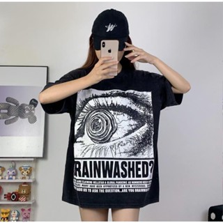 เสื้อยืดแขนสั้น คอกลม ผ้าฝ้ายแท้ พิมพ์ลาย Hellstar Eyeball สไตล์เรโทร