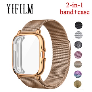 Yifilm 2in1 เคสสายนาฬิกาข้อมือ โลหะ แม่เหล็ก สําหรับ Amazfit GTS 2 mini Bip S Lite Bip U Pro GTS 2 GTS 3