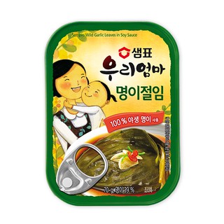 พร้อมส่ง 우리엄마 명이절임 ต้นกระเทียมป่าดองซีอิ้ว wild garlic leaves in Soy Sauce 70g