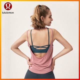 Lululemon  ใหม่ โยคะ กีฬา เสื้อกั๊ก เซ็กซี่ สวยงาม ด้านหลัง ขนาดใหญ่ รูปตัวยู สลิง หลวม ระบายอากาศ โยคะ ฟิตเนส เสื้อ