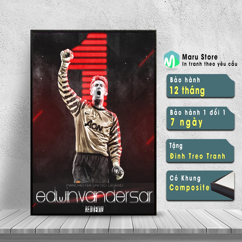 Edwin Van Der Sar Wall Painting คุณภาพสูงพร้อมกรอบคอมโพสิต