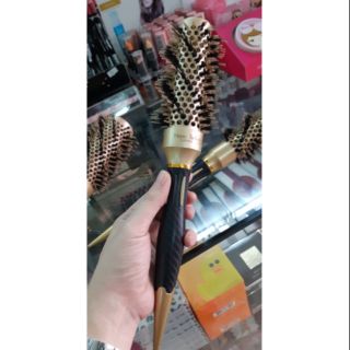 Genamaze ceramic brush bristle with nylon 32mm twisted หวีแปรงกลม ชนิดขน Nylon ถนอมเส้นผม ลดความชี้ฟู สำหรับไดร์ยกโคนผม