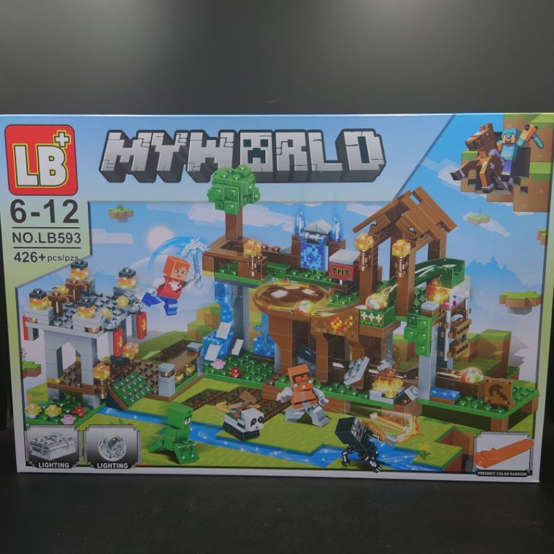 ตัวต่อ My World Minecraft บ้านลูกแก้ว มีอุปกรณ์ติดไฟได้ด้วย  LB593 จำนวน 426 ชื้น (พร้อมคู่มือการต่อ