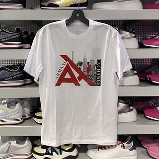 Tee   【Vansss】Armani Exchange/Ax เสื้อยืดลําลองสําหรับผู้ชายแขนสั้นพิมพ์ลาย Logo