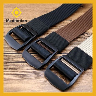 Meditation พร้อมส่ง เข็มขัดผู้ชาย หัวนิกเกิลลงดำ สายผ้าไนล่อน ล็อคแน่น ทนทาน ไม่ต้องเจาะรู