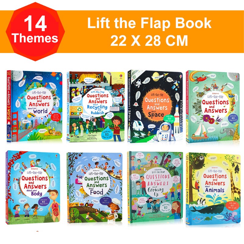 Usborne Lift-the-flap Questiones and Answers about Your Body/Animals English Educational Picture Story Books Baby Gift