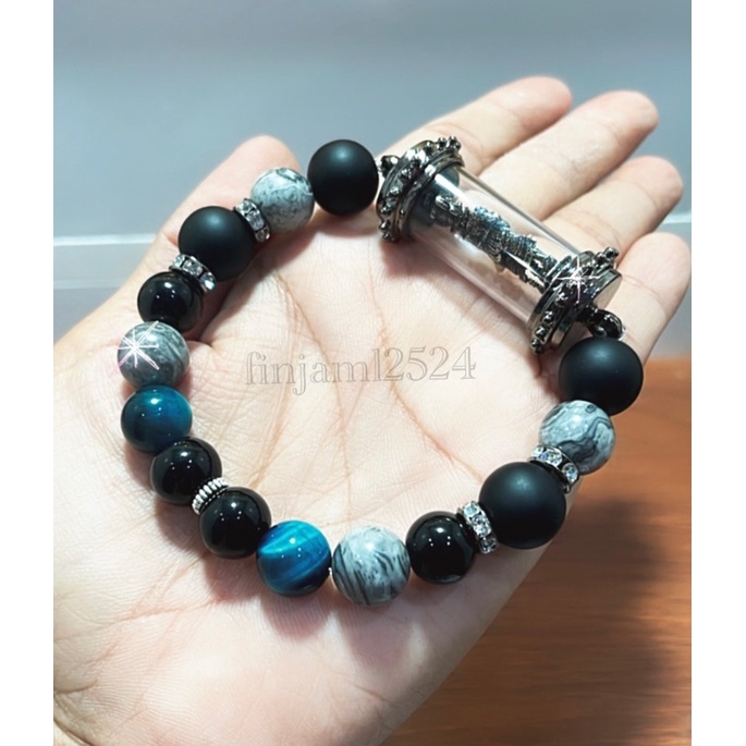 🔸สร้อยข้อมือท้าวเวสสุวรรณ   [ผ่านพิธีแล้ว][ตะกรุดกันน้ำ] ป้องกันคุณไสยมนต์ดำ เสริมดวง โชคลาภ