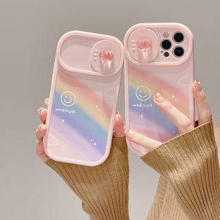 เคสโทรศัพท์มือถือนิ่ม แบบใส ป้องกันเลนส์กล้อง กันกระแทก สีรุ้ง สําหรับ Iphone 14 Plus 11 12 13 Pro Max XS Max XR Pro Max X 7 8 Plus