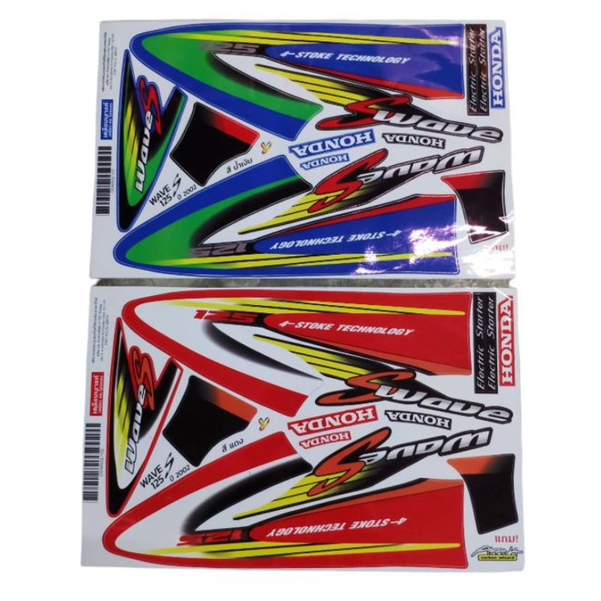 สติ๊กเกอร์ เวฟ125s  สีแดง สีน้ำเงิน แถมสติ๊กเกอร์ Akana wave125s จัดส่งวันต่อวัน