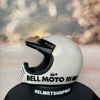 หมวกกันน๊อคเต็มใบคลาสสิค BELL MOTO-3 CLASSIC GLOSS WHITE