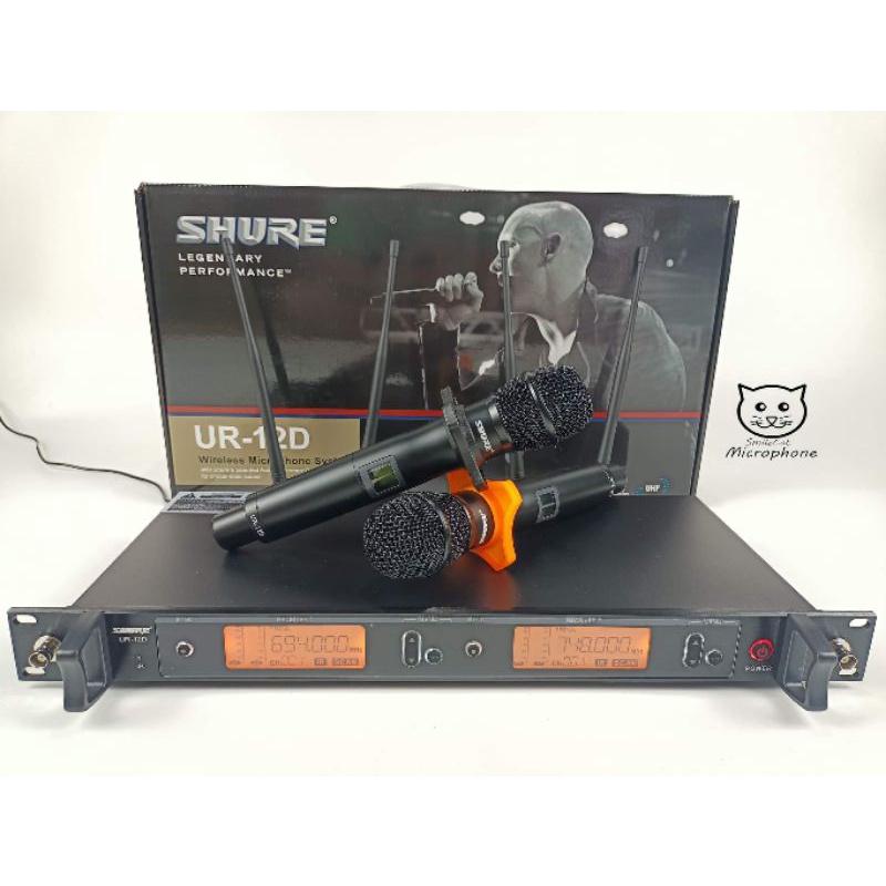 Shure UR-12 D รุ่น 4เสา คลื่นใหม่ UHF ไมค์ฝั่งA ใช้คลื่น 694-703 MHz ไมค์ฝั่ง B ใช้คลื่น 748-758 MHz