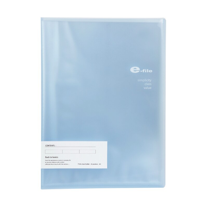 แฟ้มโชว์เอกสาร สีฟ้า e-file 710A/Blue file display e-file 710A