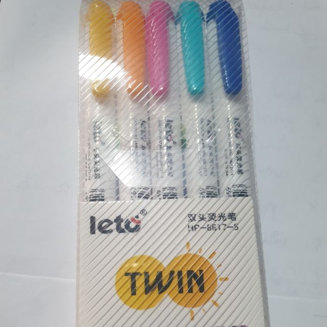 ปากกาไฮไลต์ leto รุ่น TWIN 5 สี