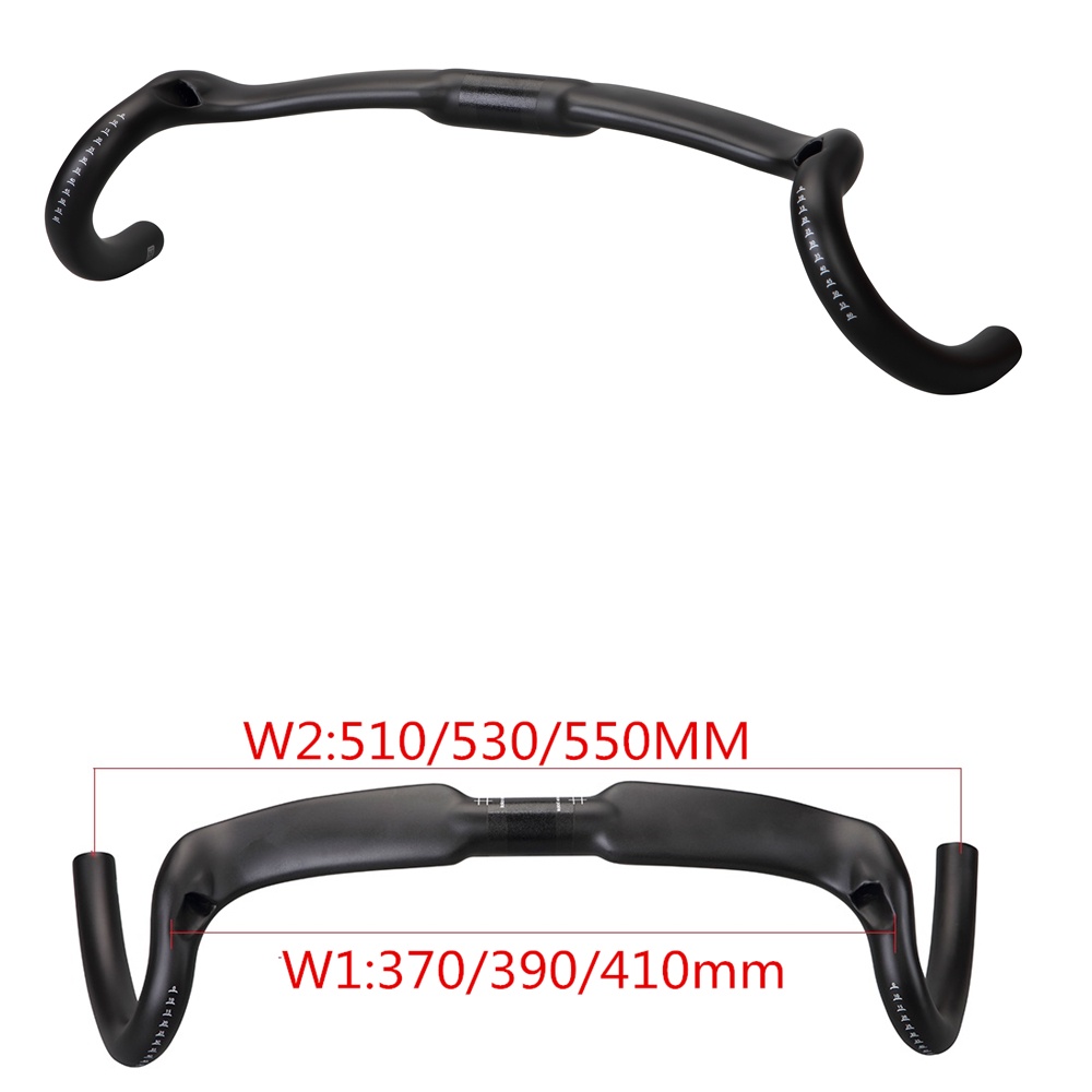 2023 ใหม่คาร์บอนกรวดHandlebar Big Flare Bar Cyclocross Road Bikeมือจับ 370/390/410/430/450 มม.คาร์บอนไฟเบอร์จักรยานHandlebar